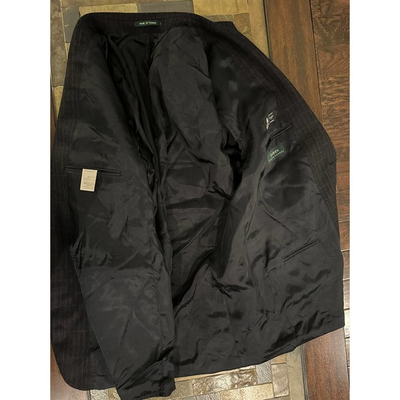 Lauren Ralph Lauren Black Navy Plaid Wool Blazer Jacket 48 L - Picture 2 of 8